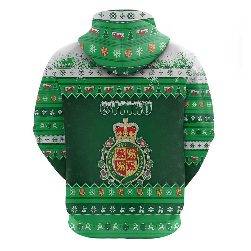 Wales Christmas Hoodie Cymru Dragon Nadolig Llawen - Wonder Print Shop