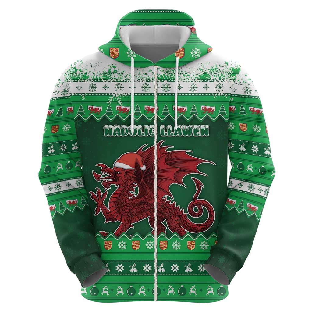 Wales Christmas Hoodie Cymru Dragon Nadolig Llawen - Wonder Print Shop