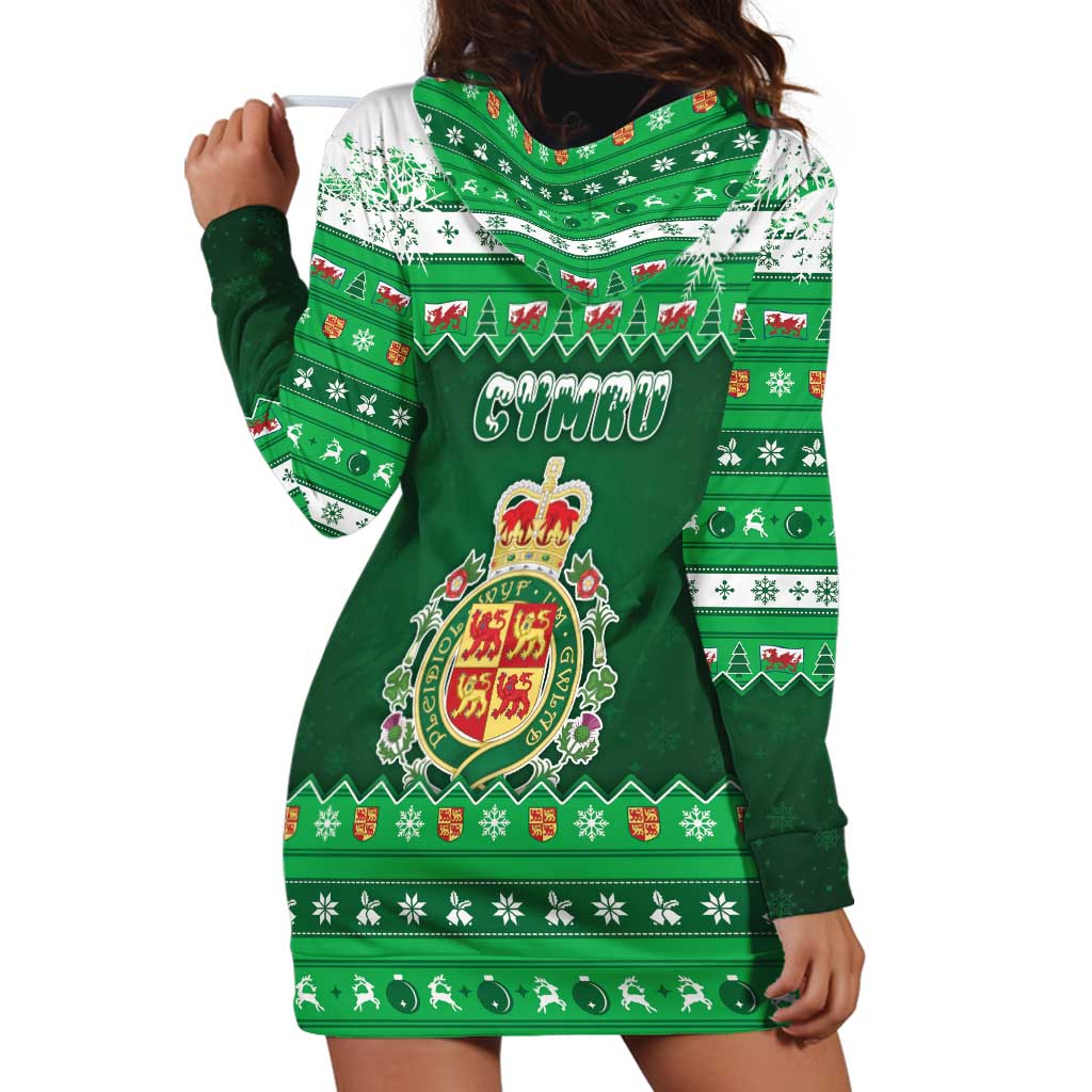 Wales Christmas Hoodie Dress Cymru Dragon Nadolig Llawen - Wonder Print Shop