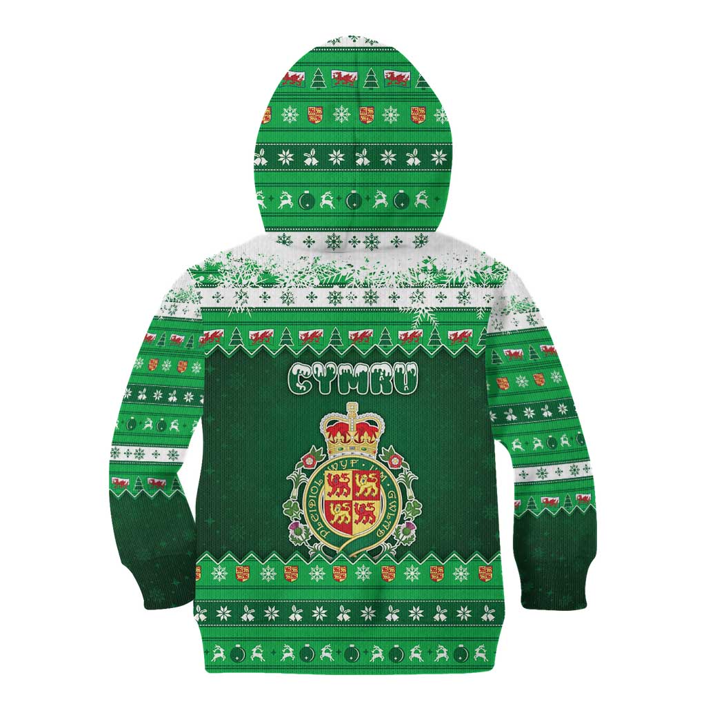 Wales Christmas Kid Hoodie Cymru Dragon Nadolig Llawen - Wonder Print Shop
