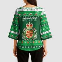 Wales Christmas Kimono Sleeve Blouse Cymru Dragon Nadolig Llawen - Wonder Print Shop