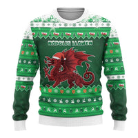 Wales Christmas Ugly Christmas Sweater Cymru Dragon Nadolig Llawen - Wonder Print Shop