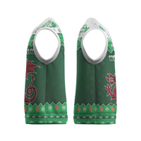 Wales Christmas Knitted V-Neck Vest Cymru Dragon Nadolig Llawen - Wonder Print Shop