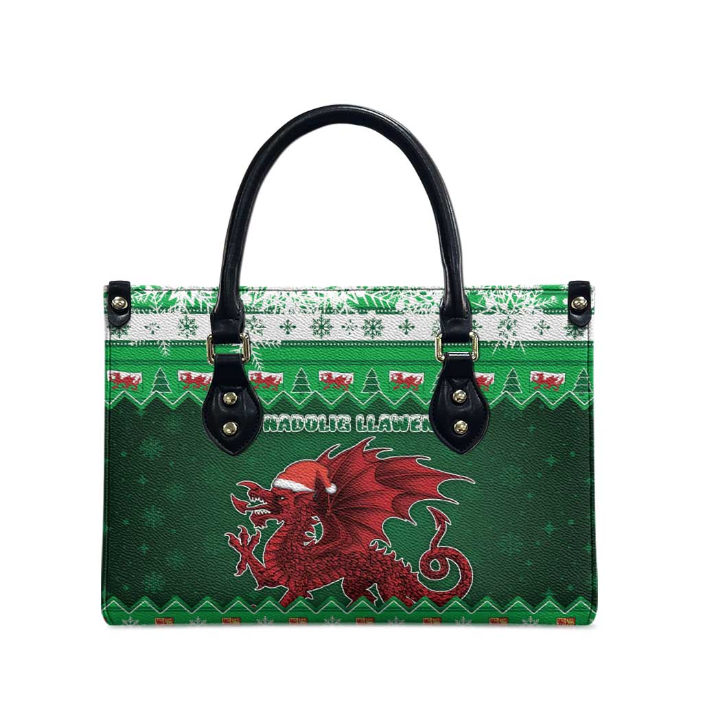 Wales Christmas Leather Bag Cymru Dragon Nadolig Llawen - Wonder Print Shop