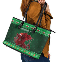 Wales Christmas Leather Tote Bag Cymru Dragon Nadolig Llawen - Wonder Print Shop
