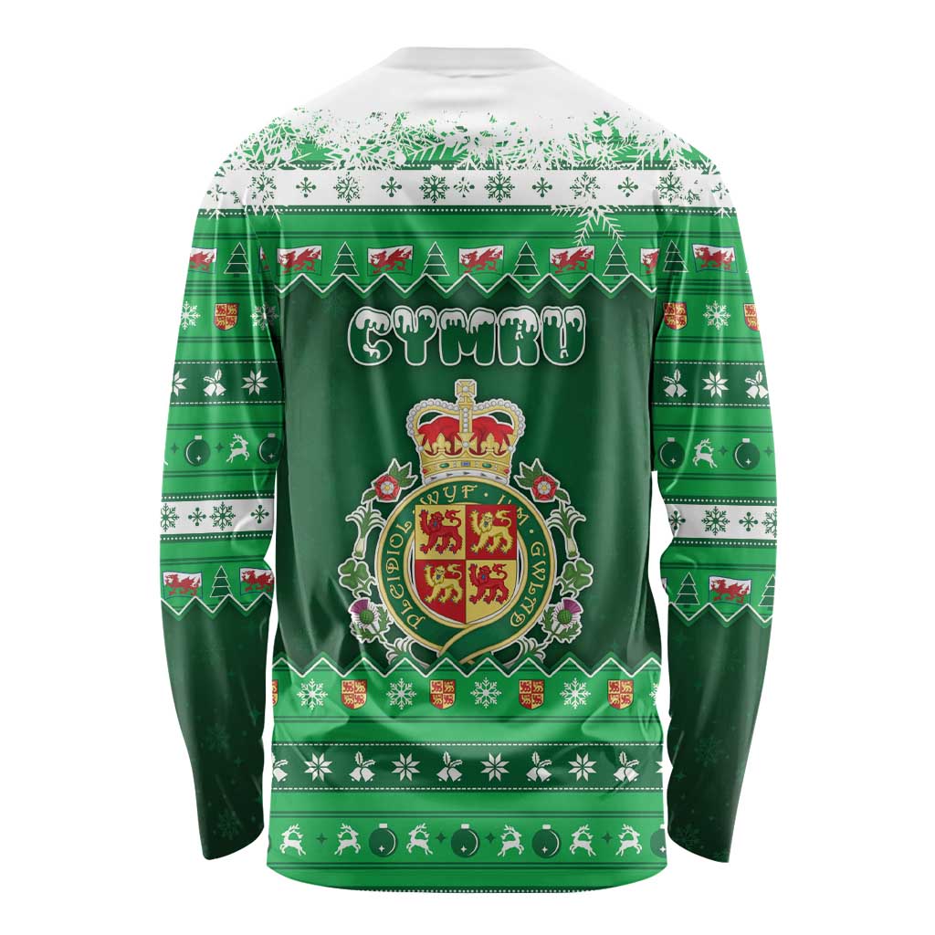 Wales Christmas Long Sleeve Shirt Cymru Dragon Nadolig Llawen - Wonder Print Shop
