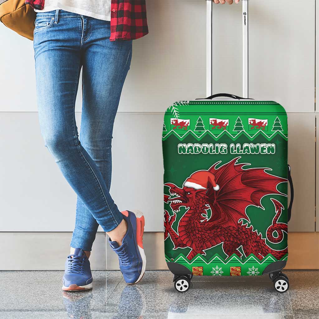 Wales Christmas Luggage Cover Cymru Dragon Nadolig Llawen - Wonder Print Shop