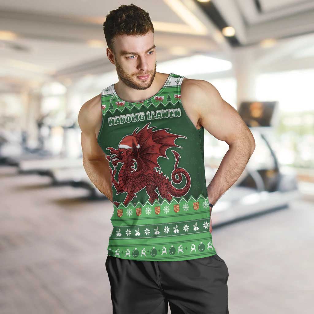 Wales Christmas Men Tank Top Cymru Dragon Nadolig Llawen - Wonder Print Shop