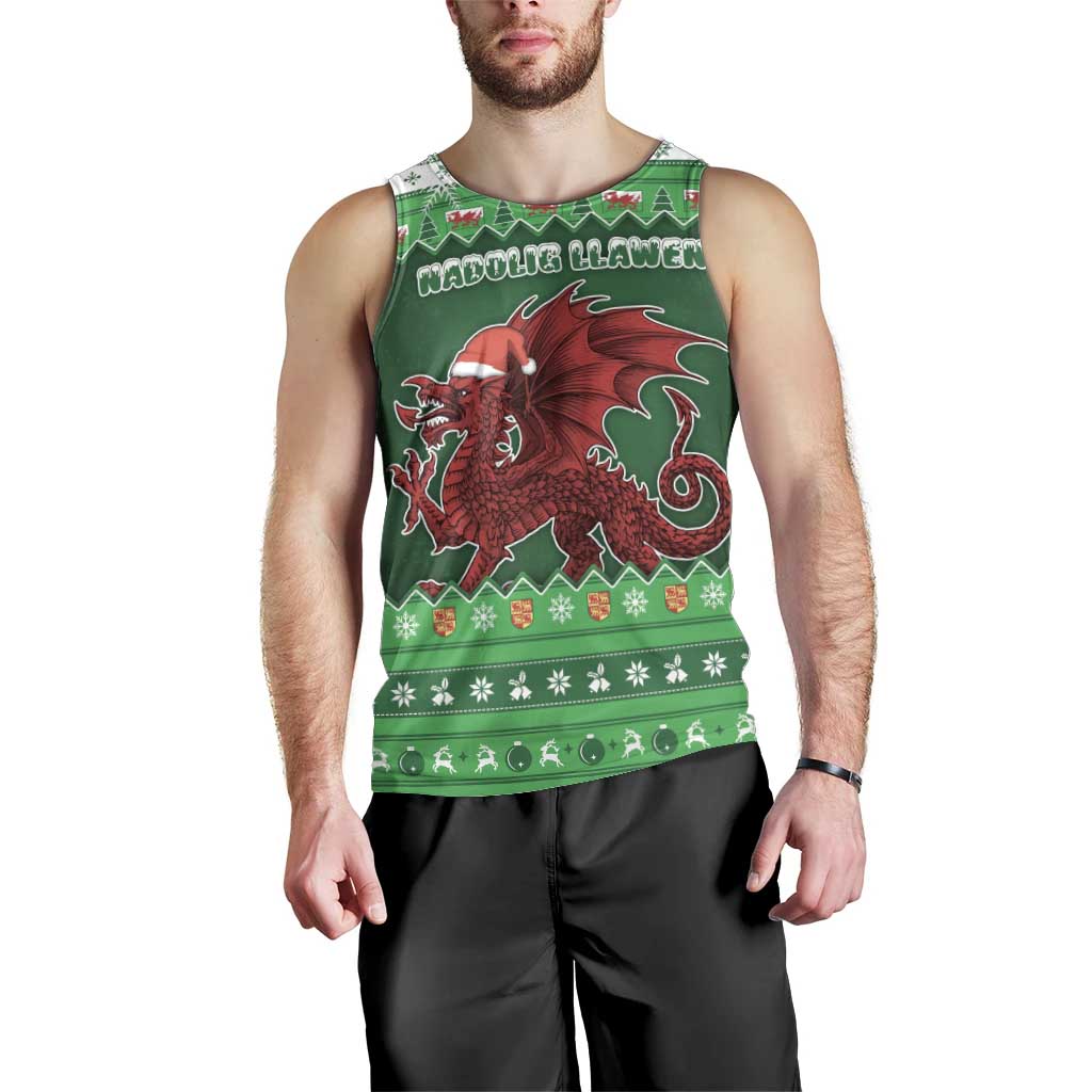 Wales Christmas Men Tank Top Cymru Dragon Nadolig Llawen - Wonder Print Shop