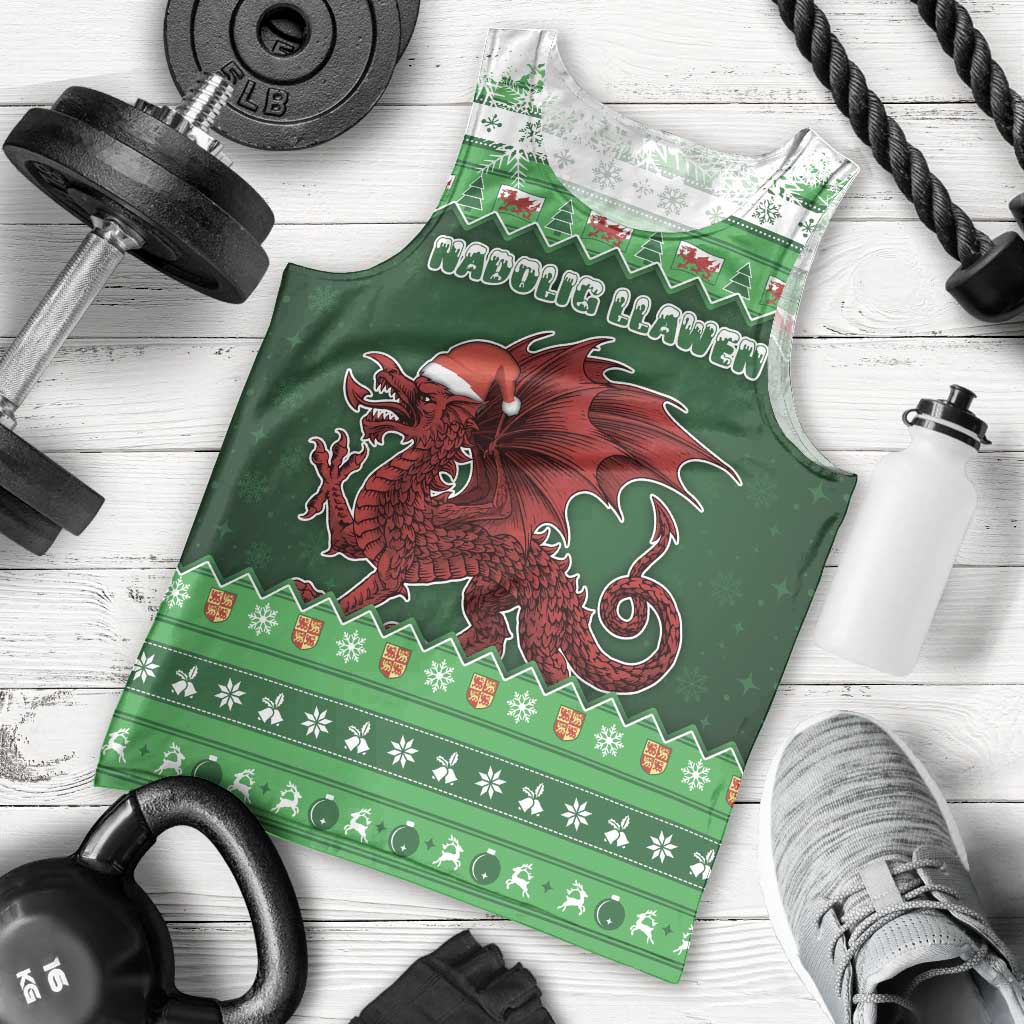 Wales Christmas Men Tank Top Cymru Dragon Nadolig Llawen - Wonder Print Shop
