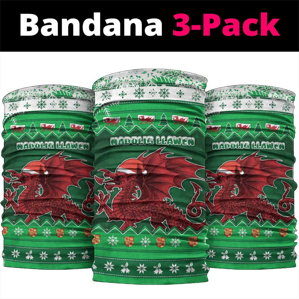 Wales Christmas Neck Gaiter Cymru Dragon Nadolig Llawen - Wonder Print Shop