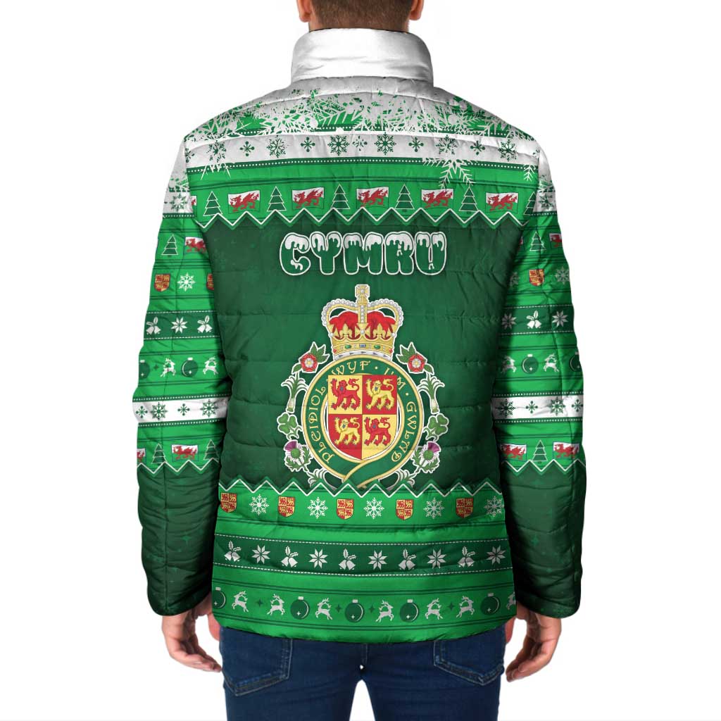 Wales Christmas Padded Jacket Cymru Dragon Nadolig Llawen - Wonder Print Shop