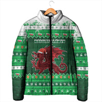Wales Christmas Padded Jacket Cymru Dragon Nadolig Llawen - Wonder Print Shop
