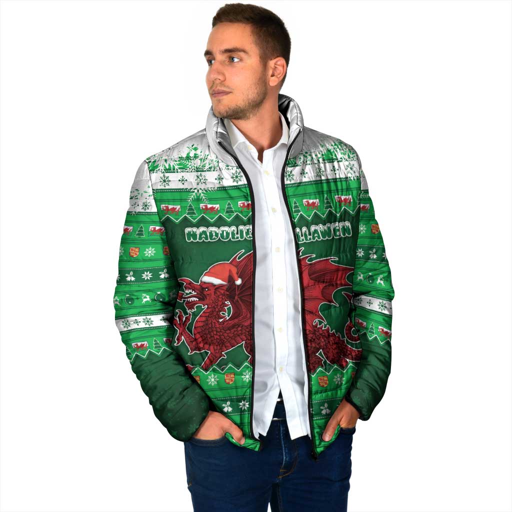 Wales Christmas Padded Jacket Cymru Dragon Nadolig Llawen - Wonder Print Shop