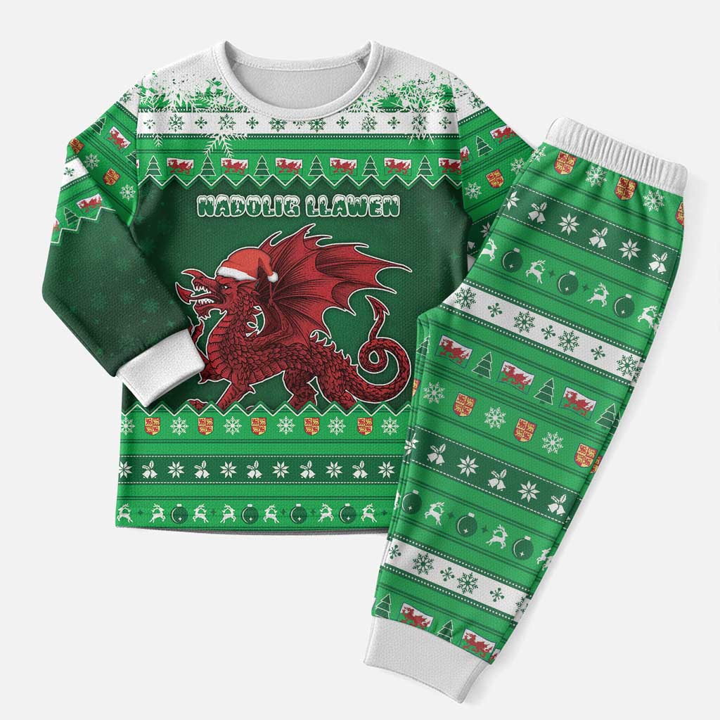 Wales Christmas Pajama Set Cymru Dragon Nadolig Llawen - Wonder Print Shop