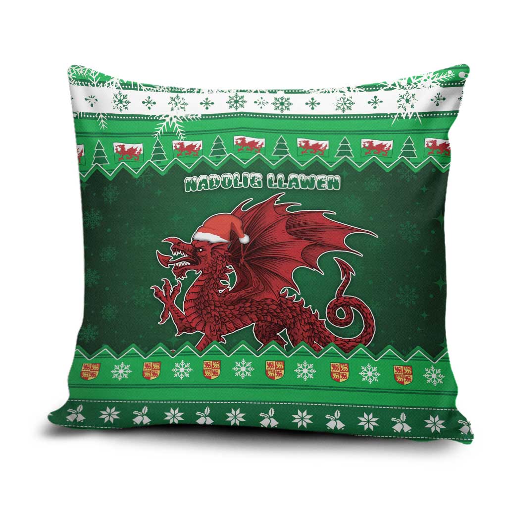 Wales Christmas Pillow Cover Cymru Dragon Nadolig Llawen - Wonder Print Shop