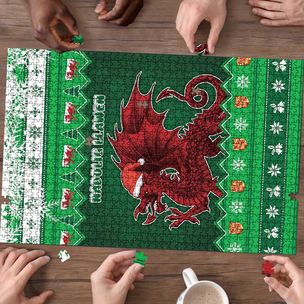 Wales Christmas Puzzle Cymru Dragon Nadolig Llawen - Wonder Print Shop