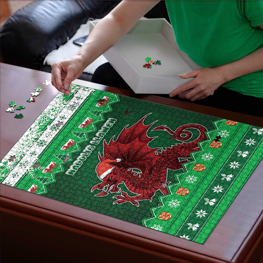 Wales Christmas Puzzle Cymru Dragon Nadolig Llawen - Wonder Print Shop