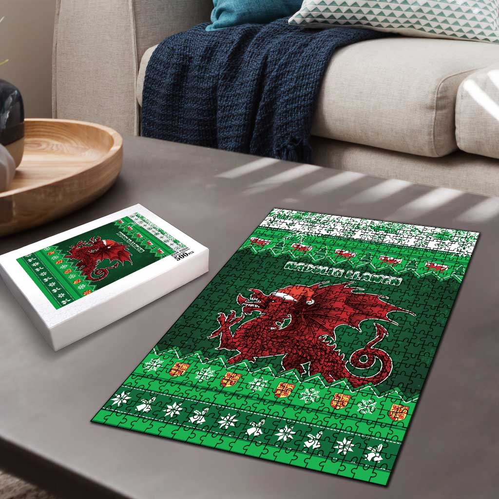 Wales Christmas Puzzle Cymru Dragon Nadolig Llawen - Wonder Print Shop