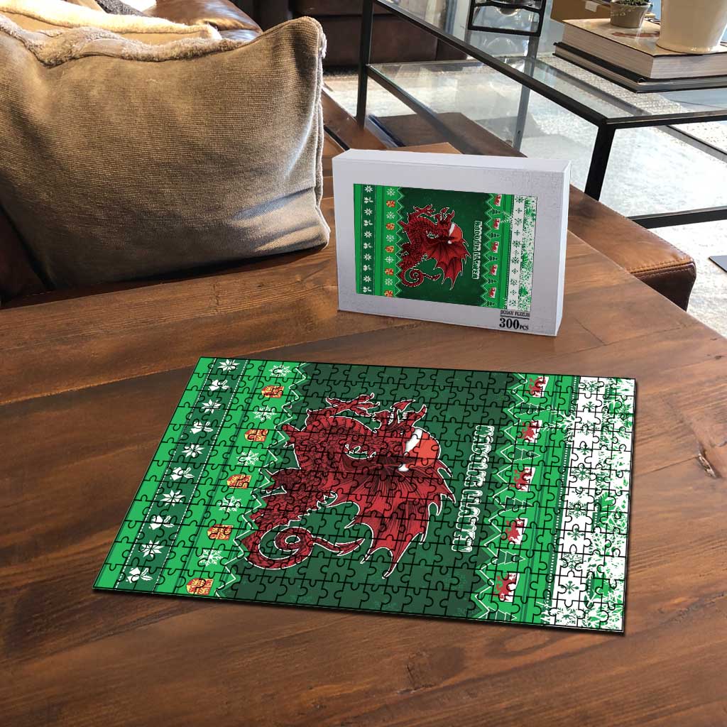 Wales Christmas Puzzle Cymru Dragon Nadolig Llawen - Wonder Print Shop