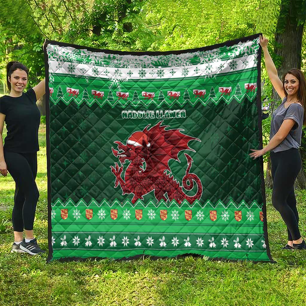 Wales Christmas Quilt Cymru Dragon Nadolig Llawen - Wonder Print Shop