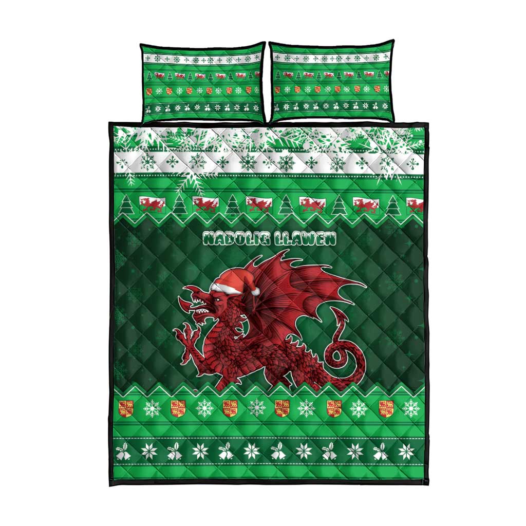 Wales Christmas Quilt Bed Set Cymru Dragon Nadolig Llawen - Wonder Print Shop