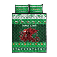 Wales Christmas Quilt Bed Set Cymru Dragon Nadolig Llawen - Wonder Print Shop