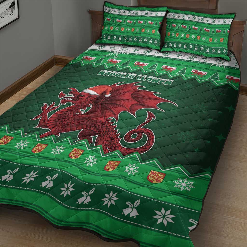 Wales Christmas Quilt Bed Set Cymru Dragon Nadolig Llawen - Wonder Print Shop