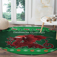 Wales Christmas Round Carpet Cymru Dragon Nadolig Llawen - Wonder Print Shop