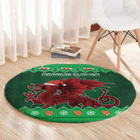 Wales Christmas Round Carpet Cymru Dragon Nadolig Llawen - Wonder Print Shop