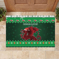Wales Christmas Rubber Doormat Cymru Dragon Nadolig Llawen - Wonder Print Shop