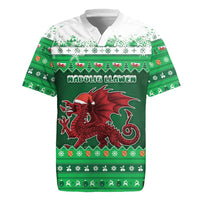 Wales Christmas Rugby Jersey Cymru Dragon Nadolig Llawen - Wonder Print Shop