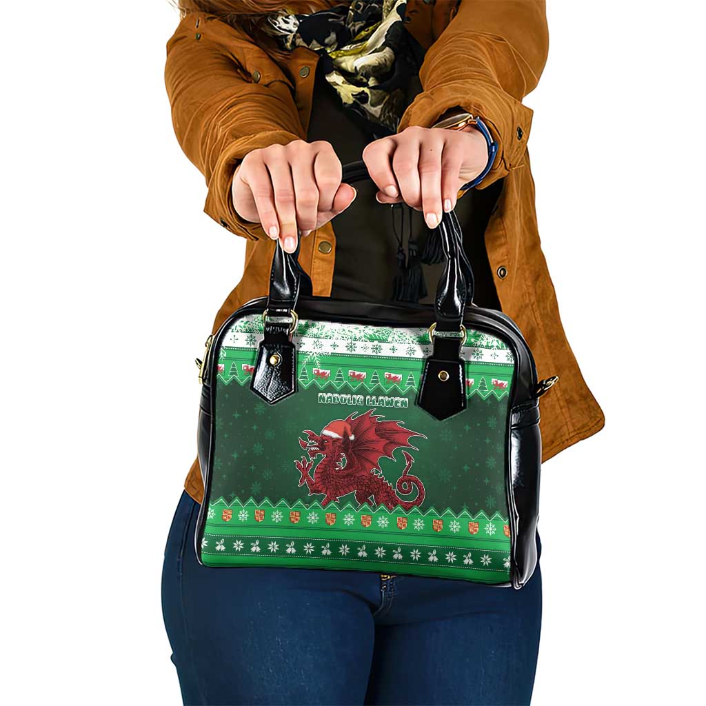 Wales Christmas Shoulder Handbag Cymru Dragon Nadolig Llawen - Wonder Print Shop
