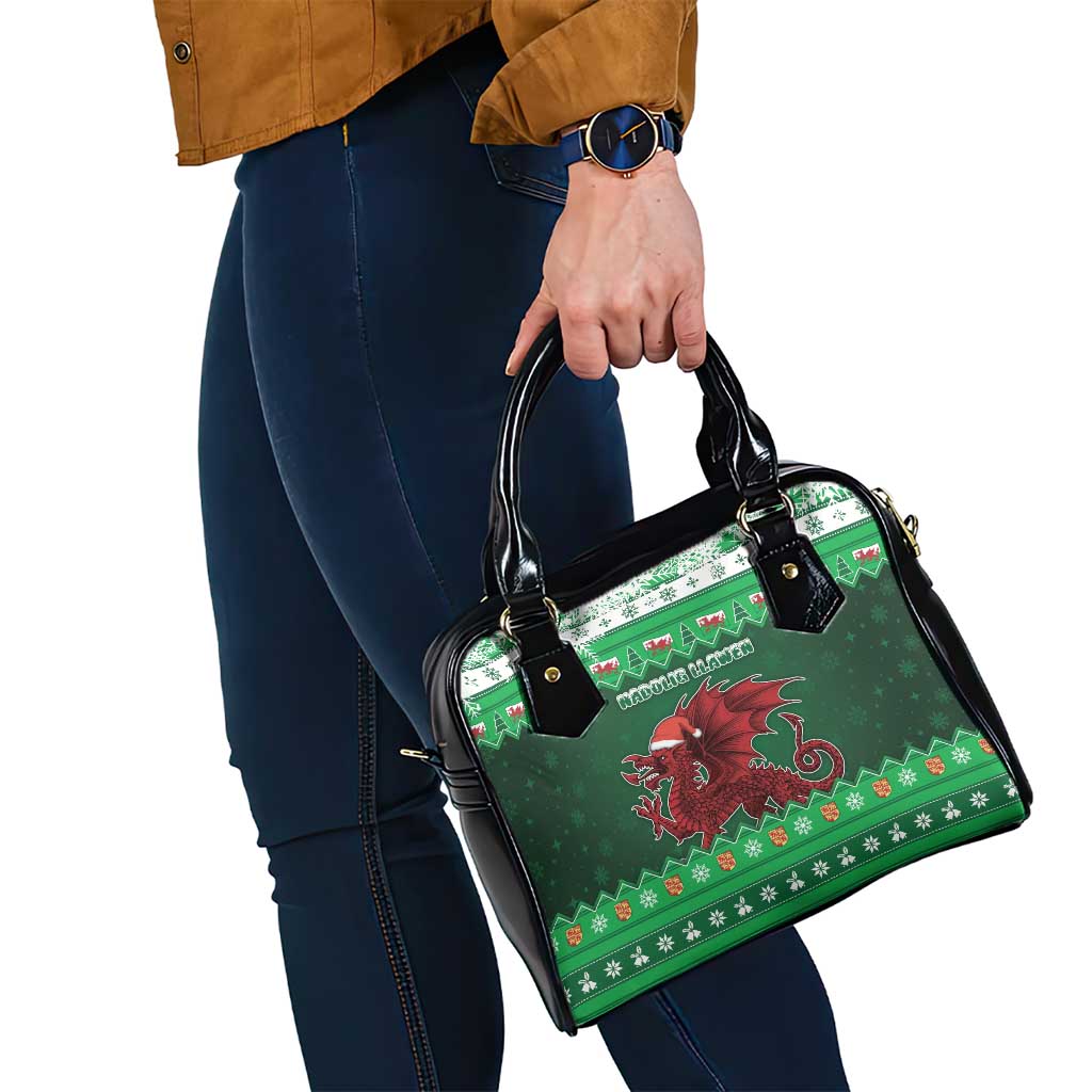 Wales Christmas Shoulder Handbag Cymru Dragon Nadolig Llawen - Wonder Print Shop