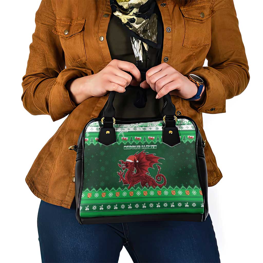 Wales Christmas Shoulder Handbag Cymru Dragon Nadolig Llawen - Wonder Print Shop
