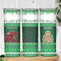 Wales Christmas Skinny Tumbler Cymru Dragon Nadolig Llawen - Wonder Print Shop