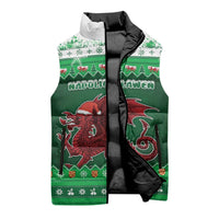 Wales Christmas Sleeveless Puffer Jacket Cymru Dragon Nadolig Llawen - Wonder Print Shop