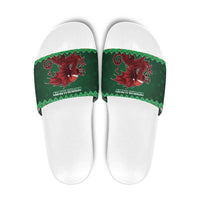 Wales Christmas Slide Sandals Cymru Dragon Nadolig Llawen - Wonder Print Shop