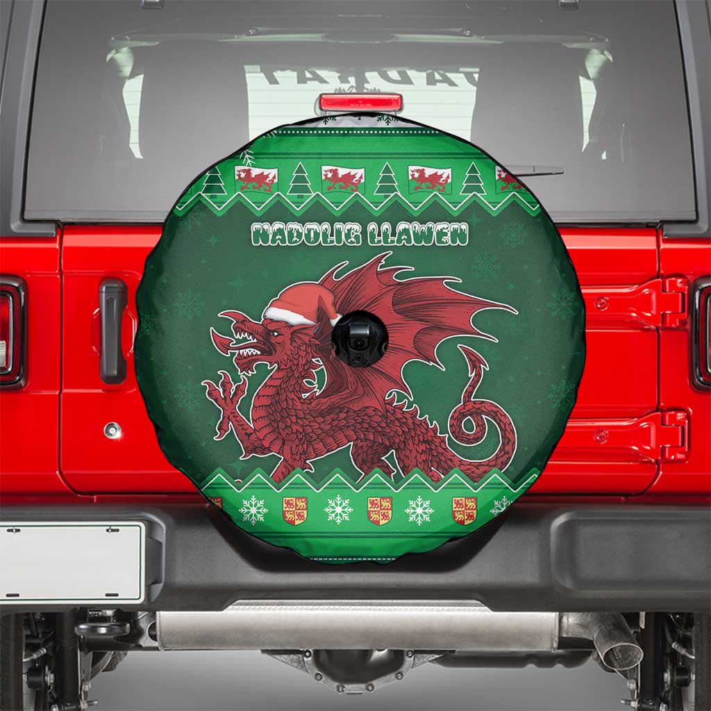 Wales Christmas Spare Tire Cover Cymru Dragon Nadolig Llawen - Wonder Print Shop