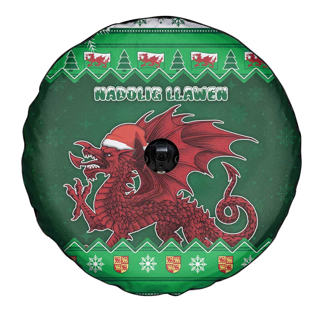 Wales Christmas Spare Tire Cover Cymru Dragon Nadolig Llawen - Wonder Print Shop