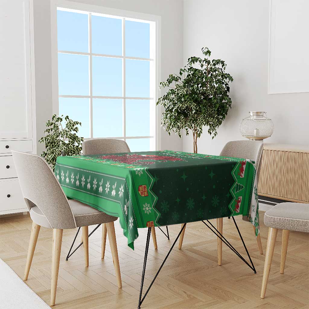 Wales Christmas Tablecloth Cymru Dragon Nadolig Llawen - Wonder Print Shop