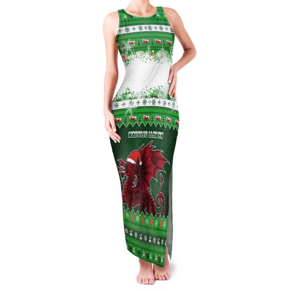 Wales Christmas Tank Maxi Dress Cymru Dragon Nadolig Llawen - Wonder Print Shop