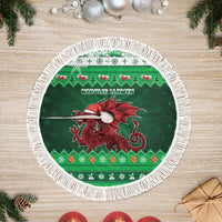 Wales Christmas Tree Skirt Cymru Dragon Nadolig Llawen - Wonder Print Shop
