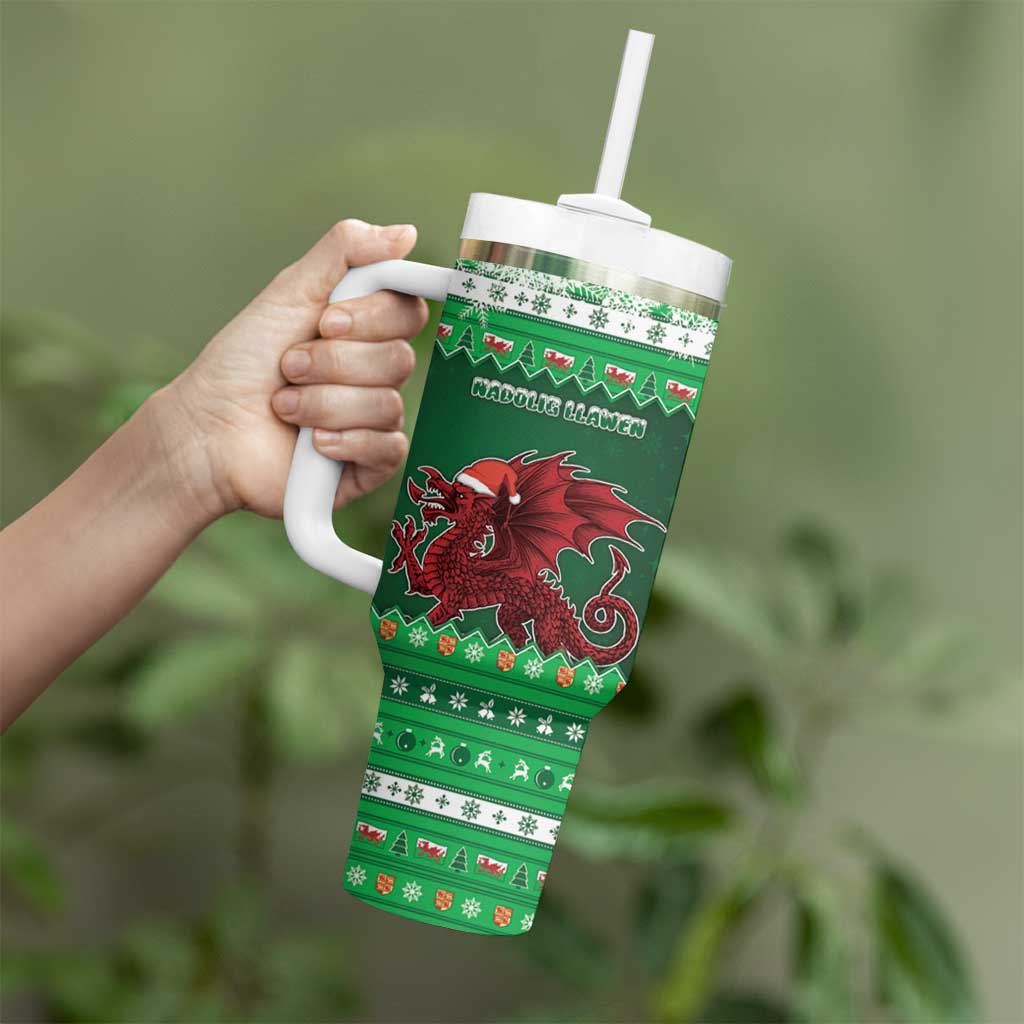 Wales Christmas Tumbler With Handle Cymru Dragon Nadolig Llawen - Wonder Print Shop