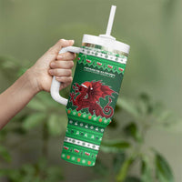 Wales Christmas Tumbler With Handle Cymru Dragon Nadolig Llawen - Wonder Print Shop