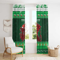 Wales Christmas Window Curtain Cymru Dragon Nadolig Llawen - Wonder Print Shop