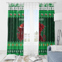 Wales Christmas Window Curtain Cymru Dragon Nadolig Llawen - Wonder Print Shop