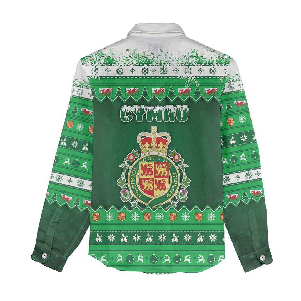 Wales Christmas Women Casual Shirt Cymru Dragon Nadolig Llawen - Wonder Print Shop