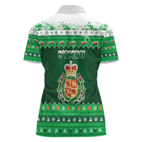 Wales Christmas Women Polo Shirt Cymru Dragon Nadolig Llawen - Wonder Print Shop