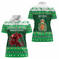 Wales Christmas Women Polo Shirt Cymru Dragon Nadolig Llawen - Wonder Print Shop